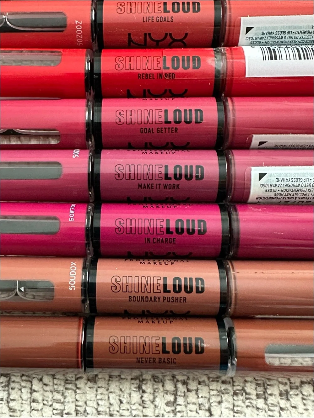 BRAND NEW NYX Shine Loud High Shine Lip Color 10 Piece Assorted Shade Lot